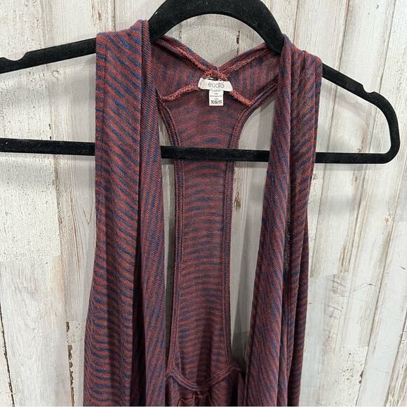 Ecote Urban Outfitters Orange Stripe Duster Open Vest Y2K - Picture 2 of 6